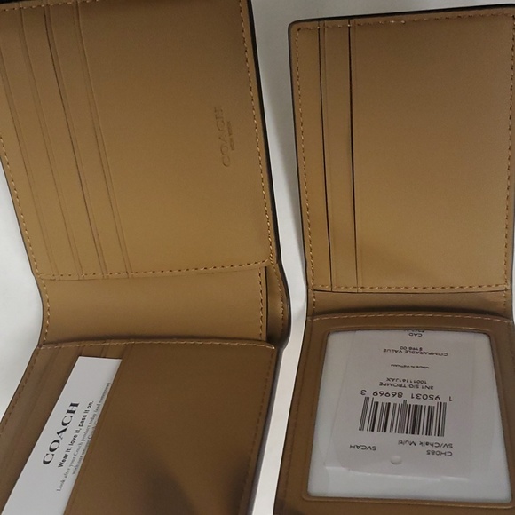 Coach CH085 3 In 1 Wallet Signature Canvas W/Trompe L'oeil Print SV/Chalk Multi - Picture 6 of 12